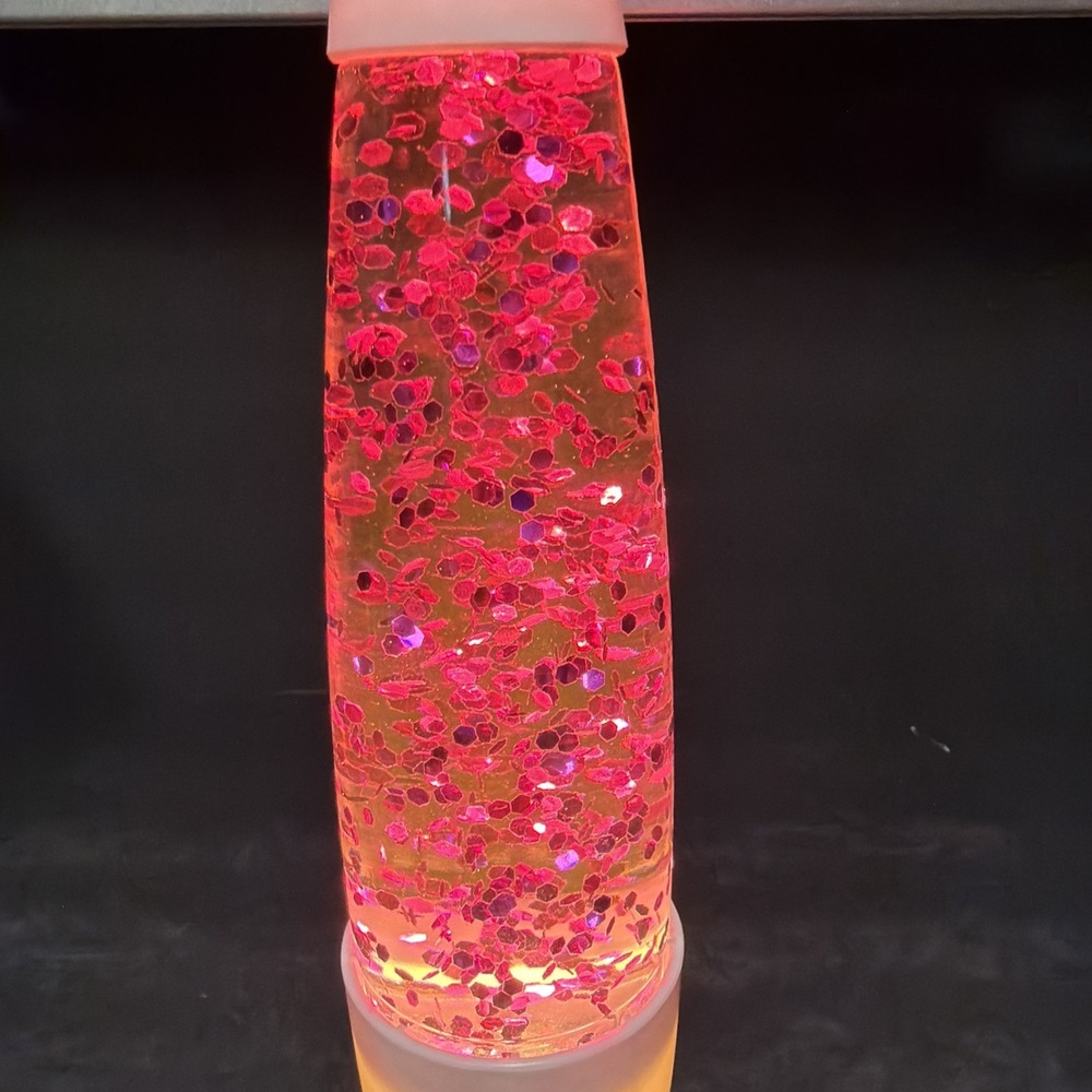 white lava lamp With Pink Glitter 14" PRE OWNED - Picture 6 of 6